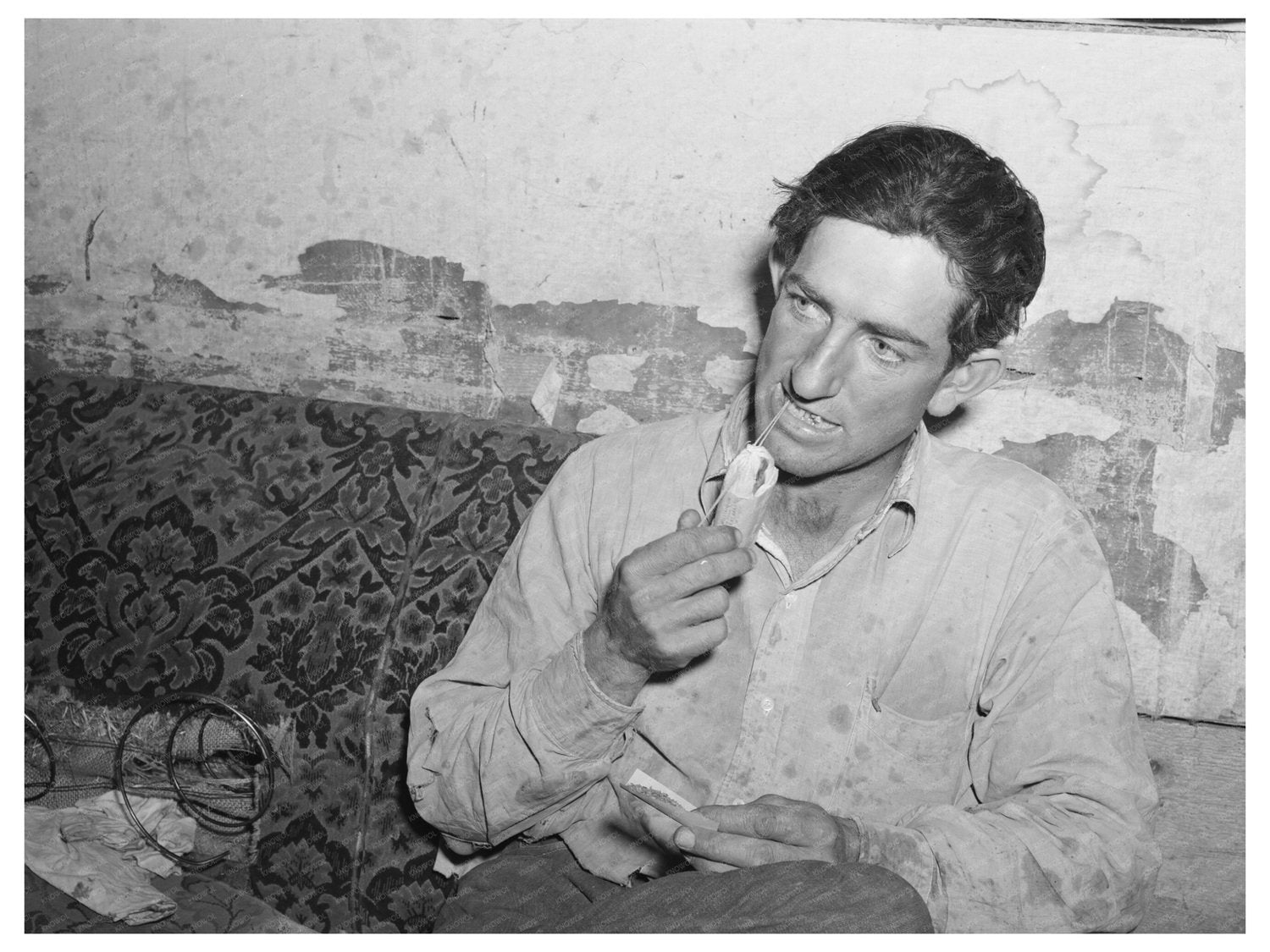 Faro Caudill Rolling a Cigarette Pie Town New Mexico 1940