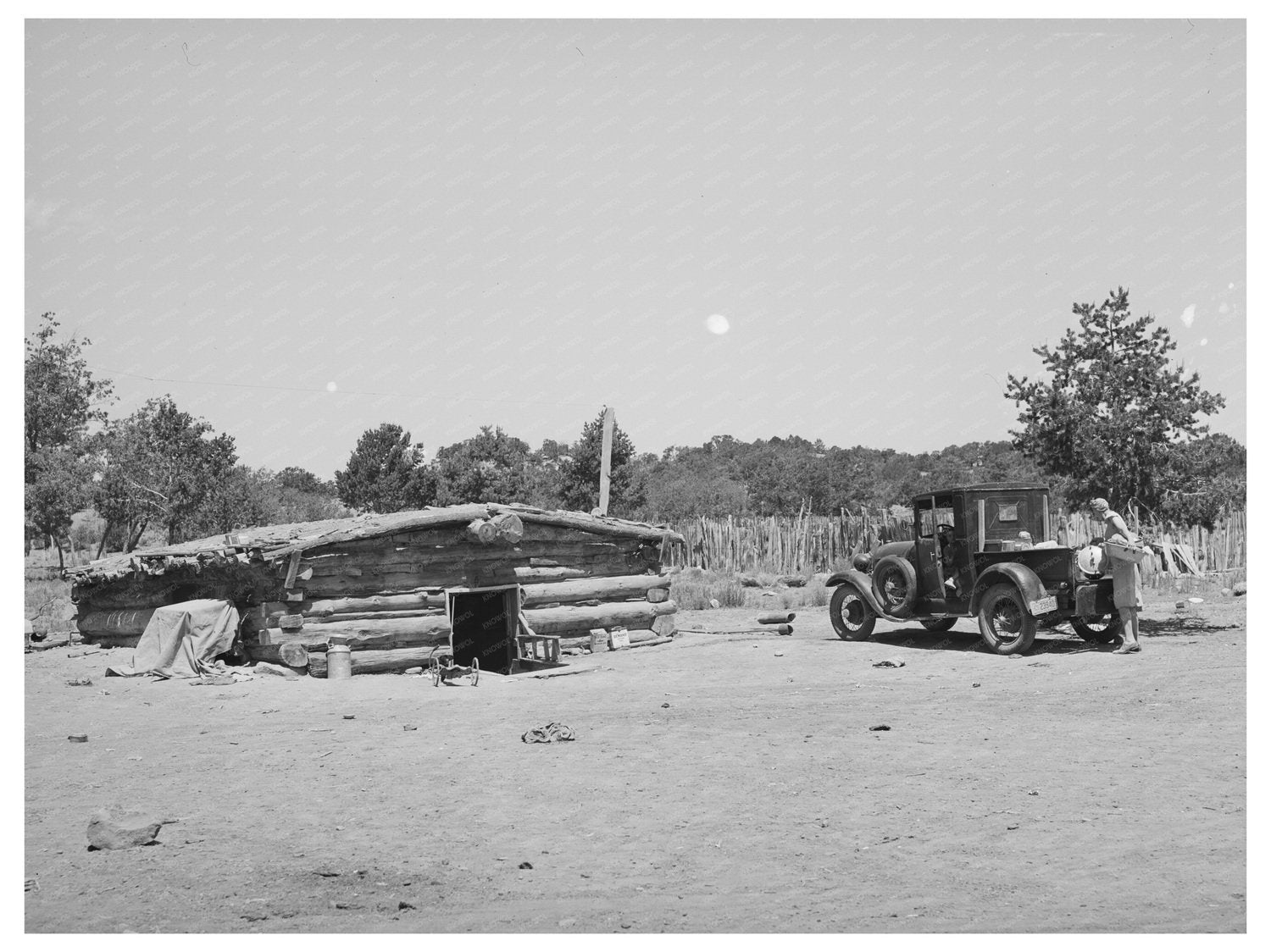 Dugout Home of the Caudills in Pie Town New Mexico 1940