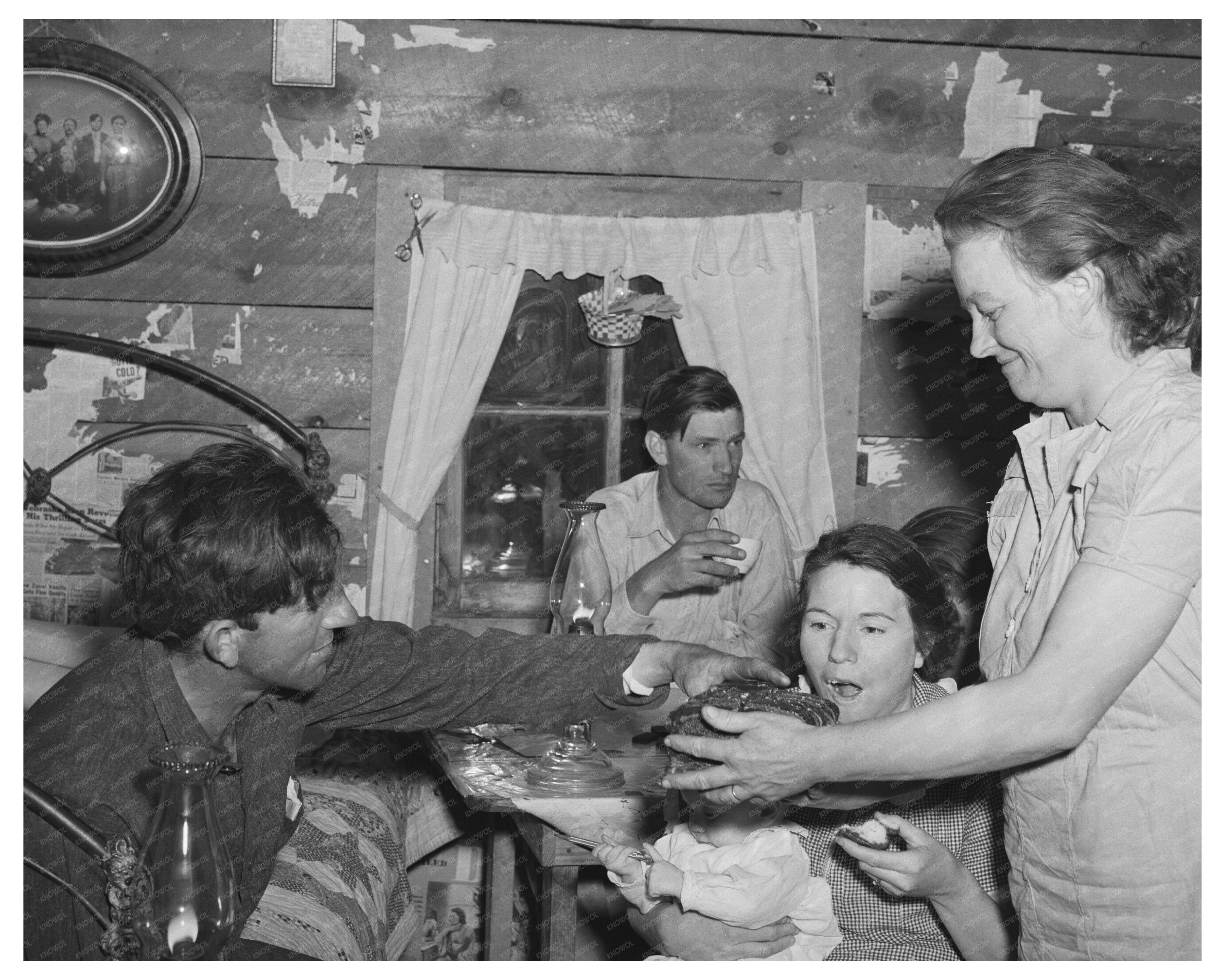 Refreshments at Pie Town Party June 1940 Vintage Photo