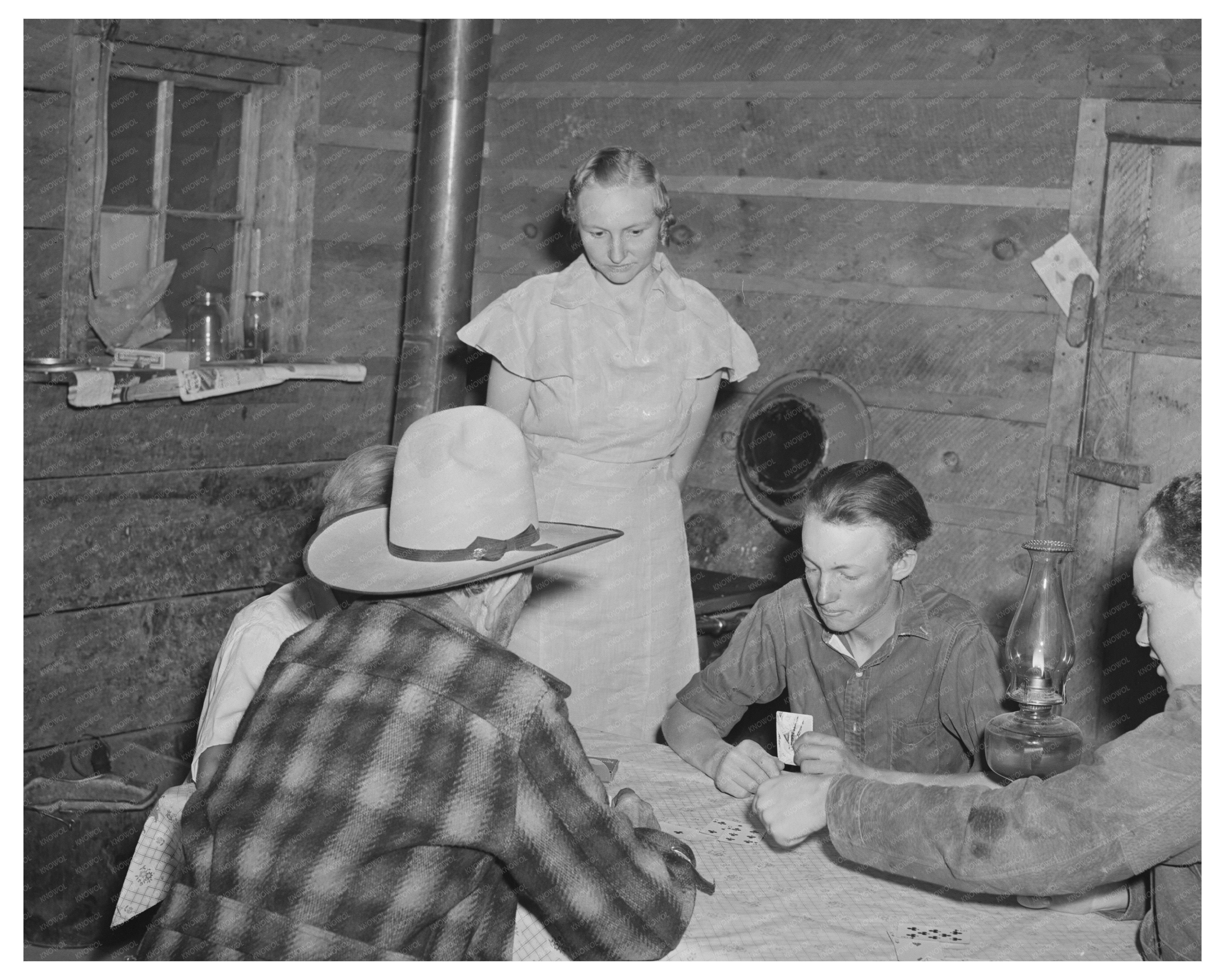 Poker Game at Forty-two Party in Pie Town New Mexico 1940