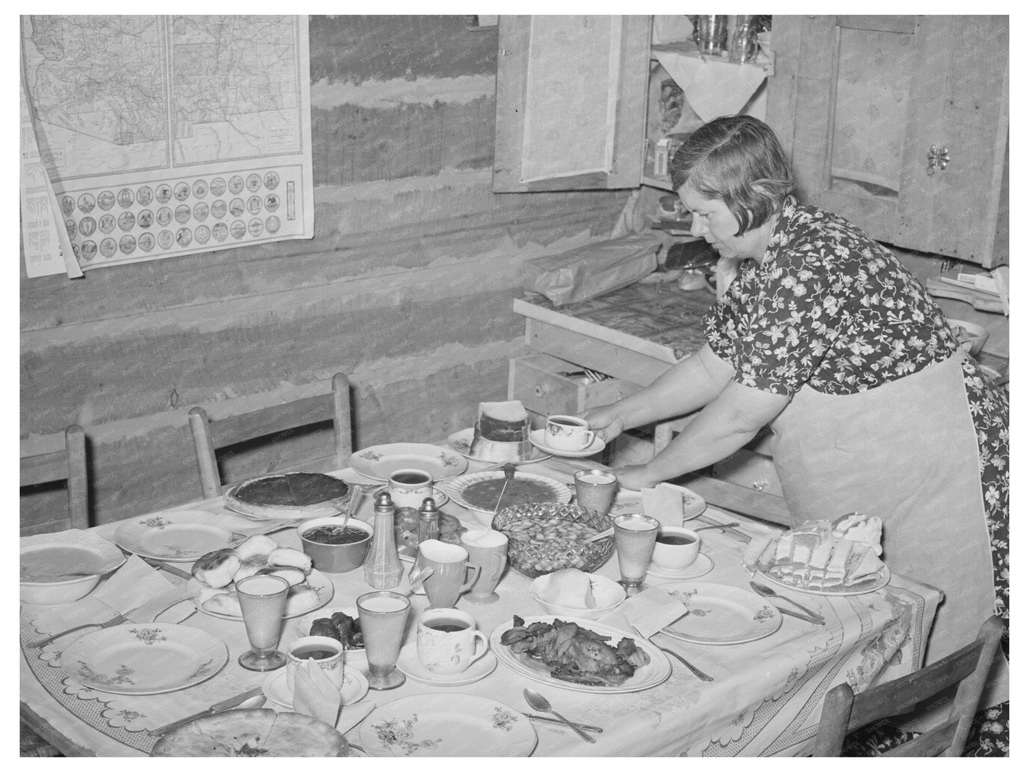 Homesteaders Dinner Preparation in Pie Town New Mexico 1940