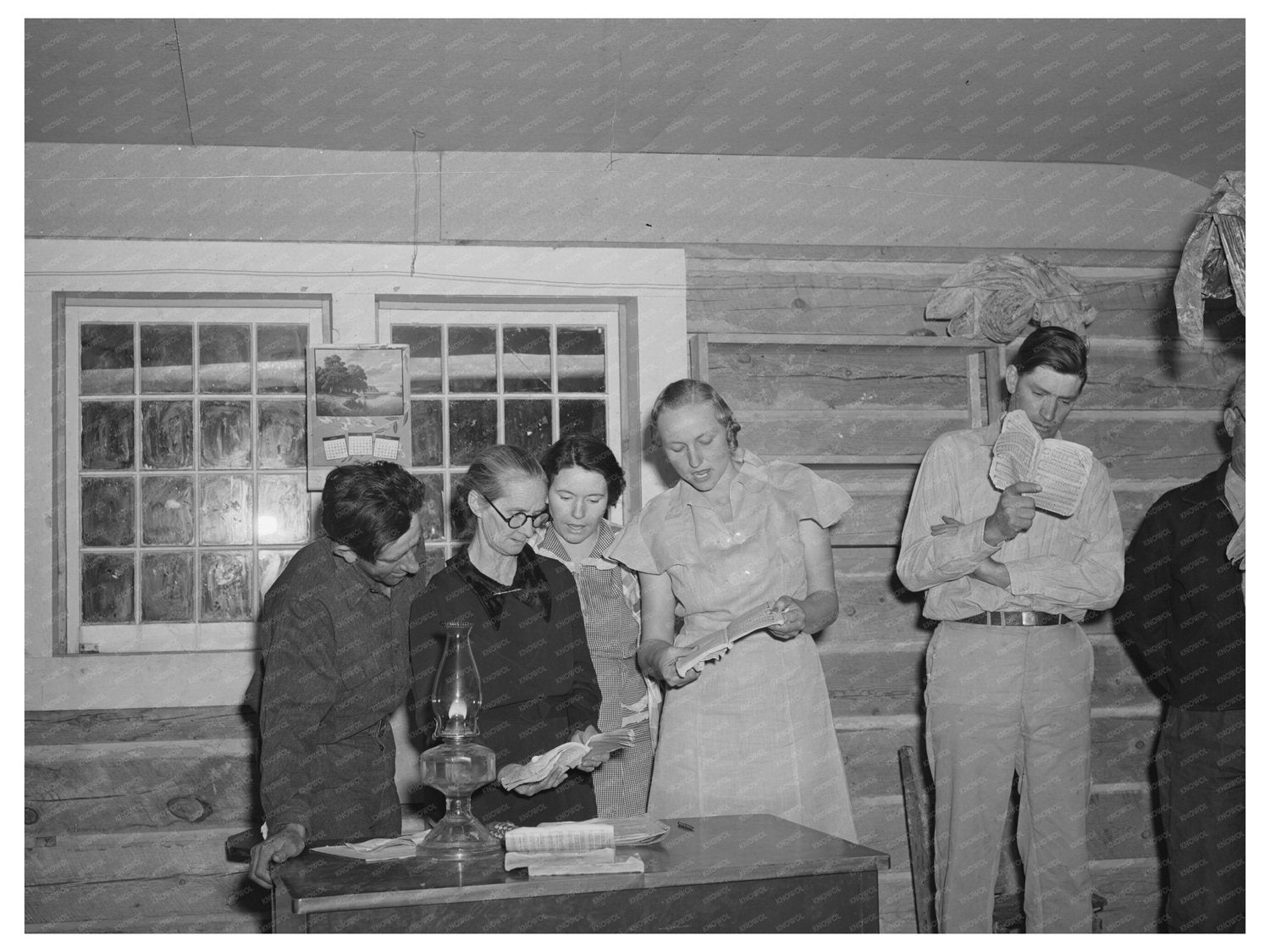 Farmers and Wives Sing at Literary Society Pie Town 1940
