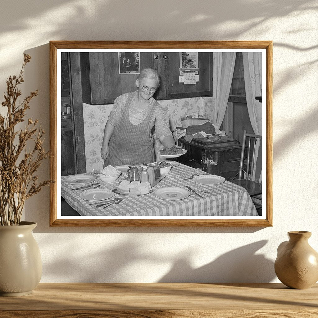 Mrs. George Hutton Prepares Dinner in Pie Town 1940