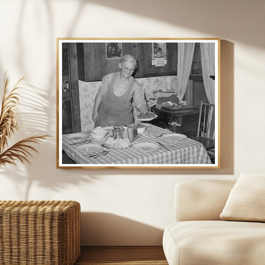 Mrs. George Hutton Prepares Dinner in Pie Town 1940