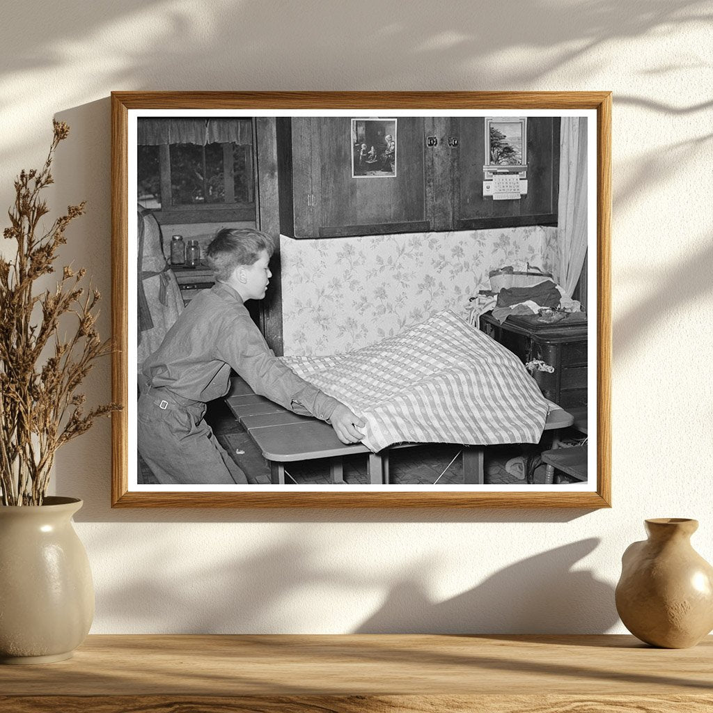 Young Boy Setting Table in Pie Town New Mexico 1940