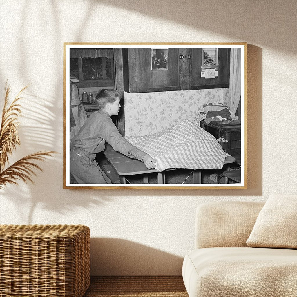 Young Boy Setting Table in Pie Town New Mexico 1940