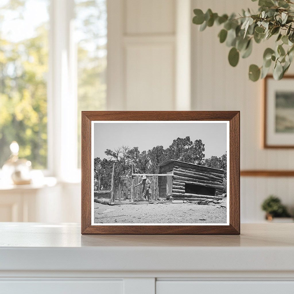 Mrs. George Hutton Feeding Chickens in Pie Town 1940