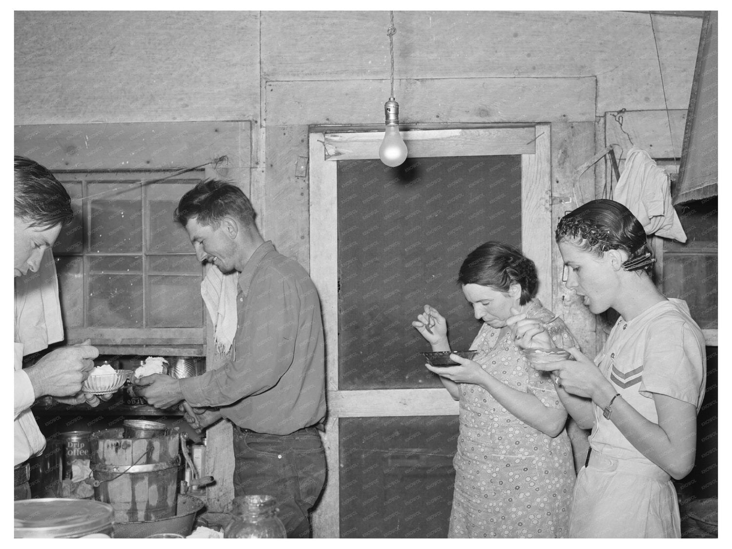 Farmers Enjoy Ice Cream in Pie Town New Mexico 1940