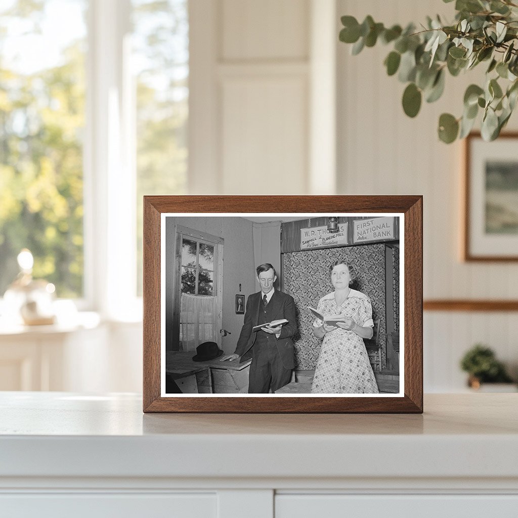 1940 Farmer and Wife Singing at Sunday School in Pie Town