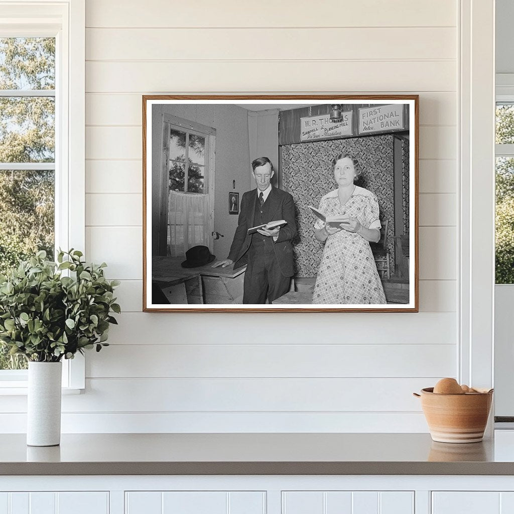 1940 Farmer and Wife Singing at Sunday School in Pie Town