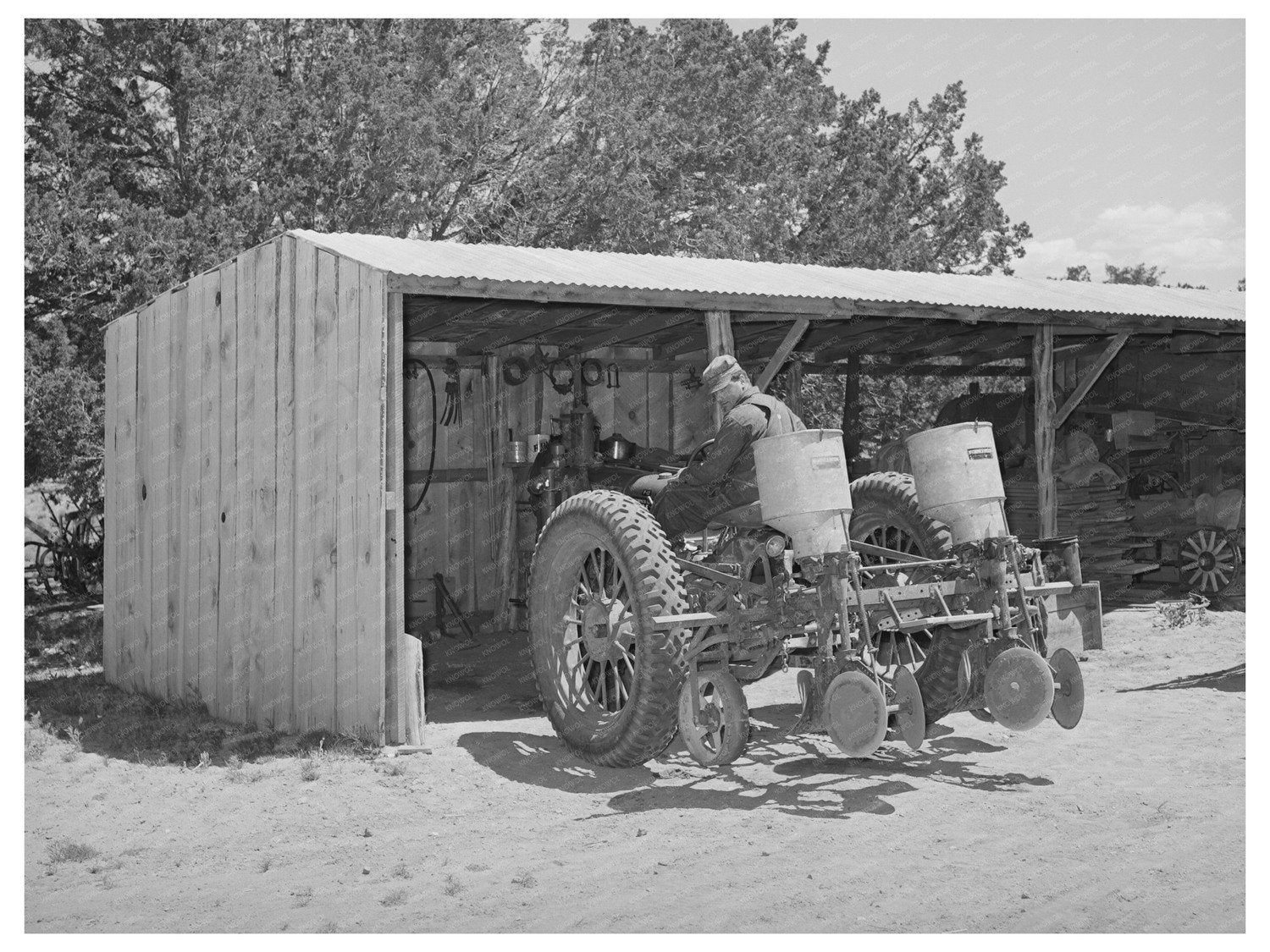 George Huttons Tractor Work in Pie Town New Mexico 1940