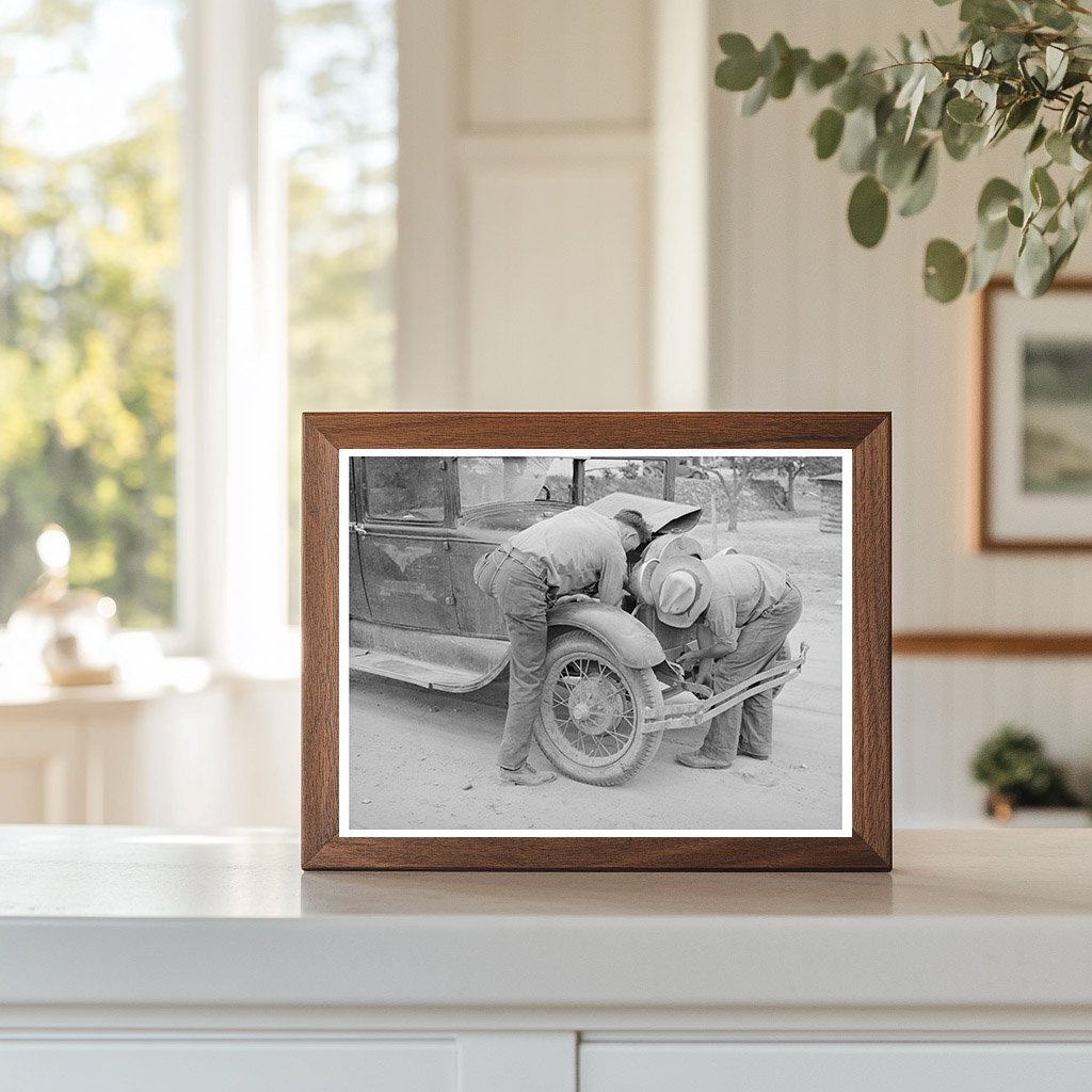 Young Man Working on Car in Pie Town New Mexico 1940