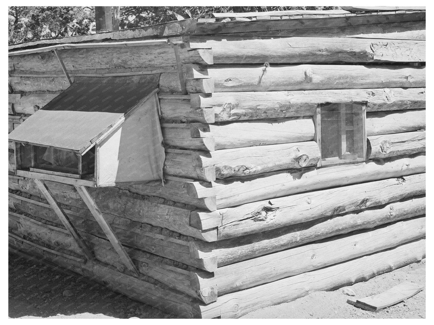 Log House Corner in Pie Town New Mexico 1940