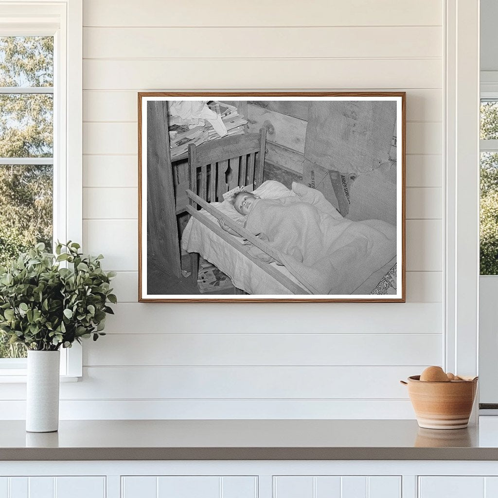 Baby in Homemade Bed Pie Town New Mexico June 1940