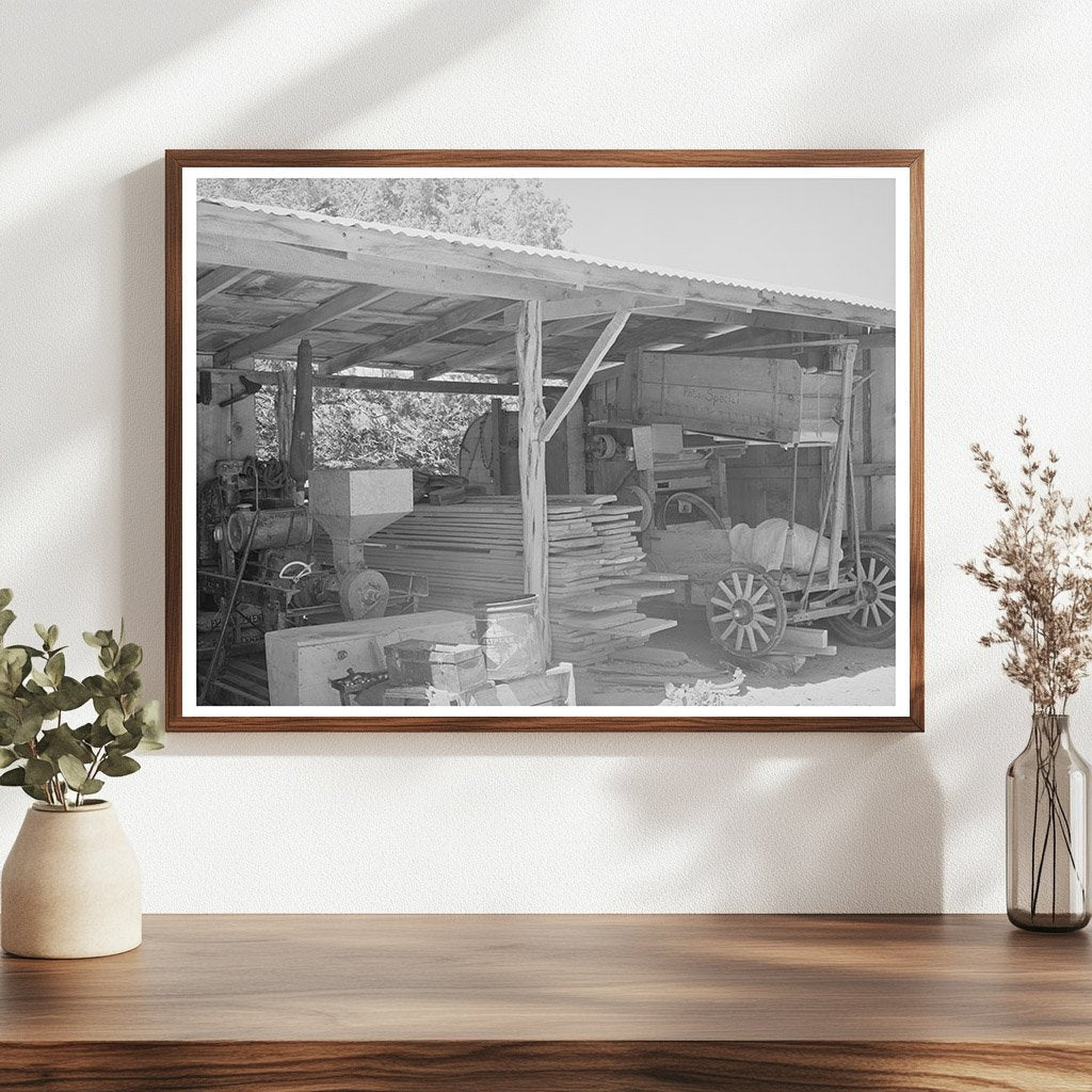 Vintage Farm Toolshed and Bean Thresher Pie Town 1940