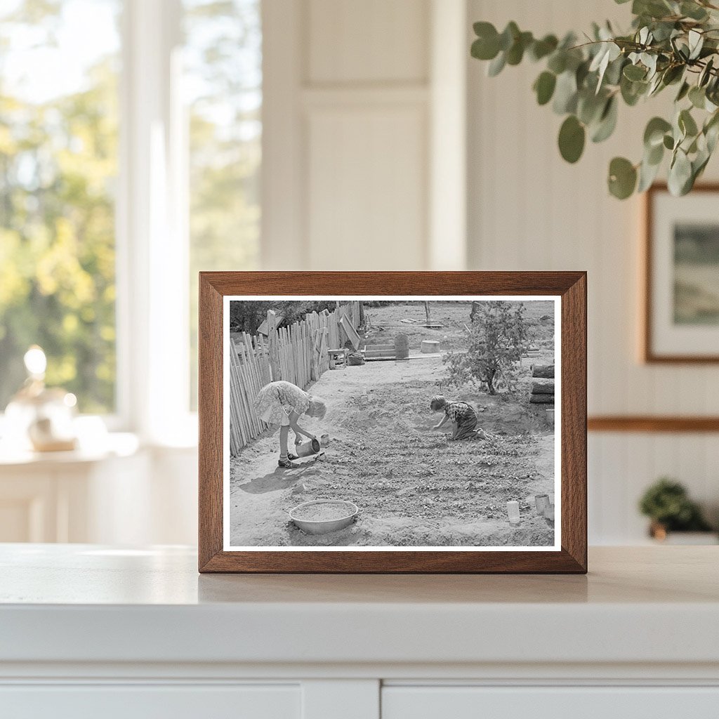 Whinery Children Planting Flowers in Pie Town 1940