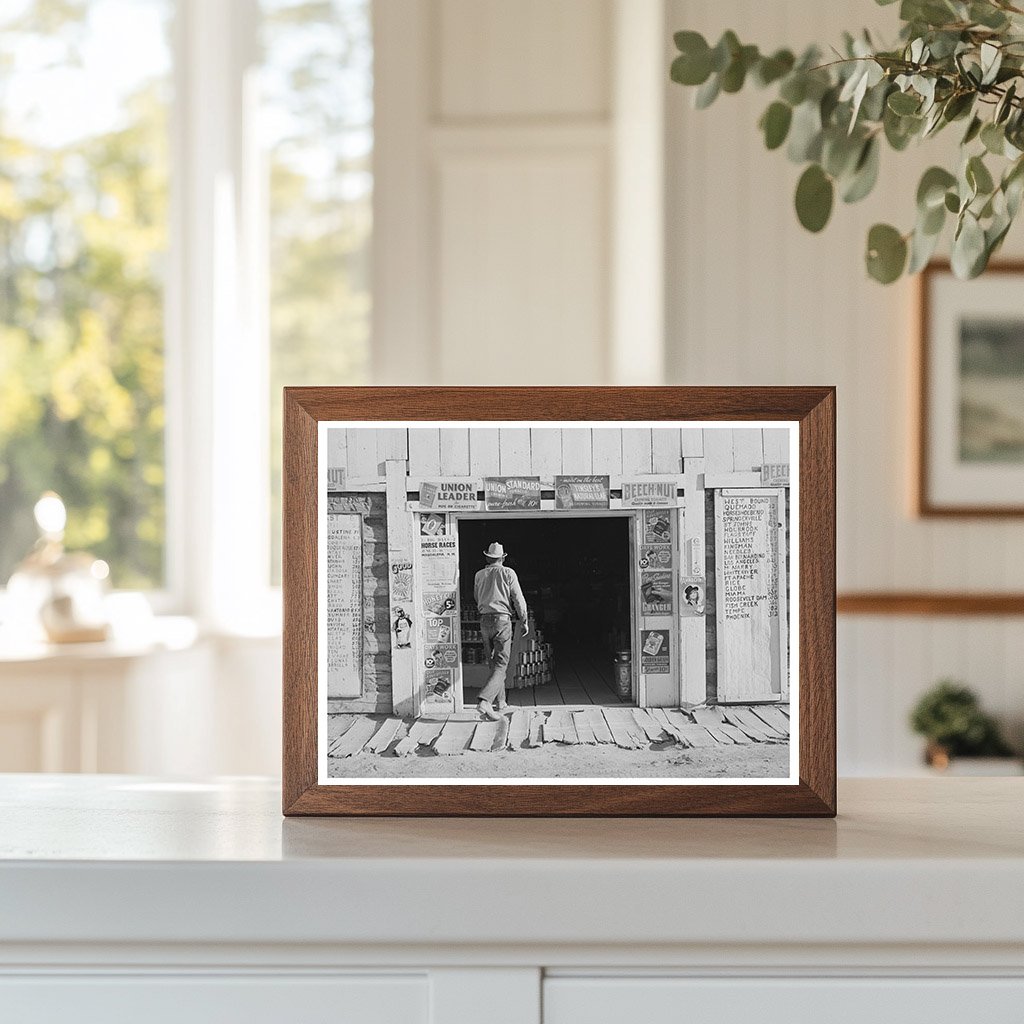 Farmer Entering General Store Pie Town New Mexico 1940