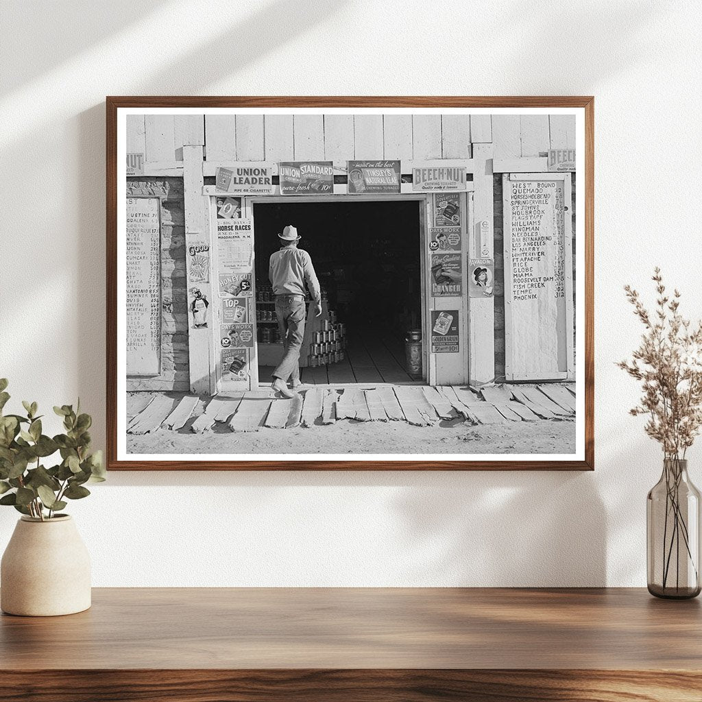 Farmer Entering General Store Pie Town New Mexico 1940