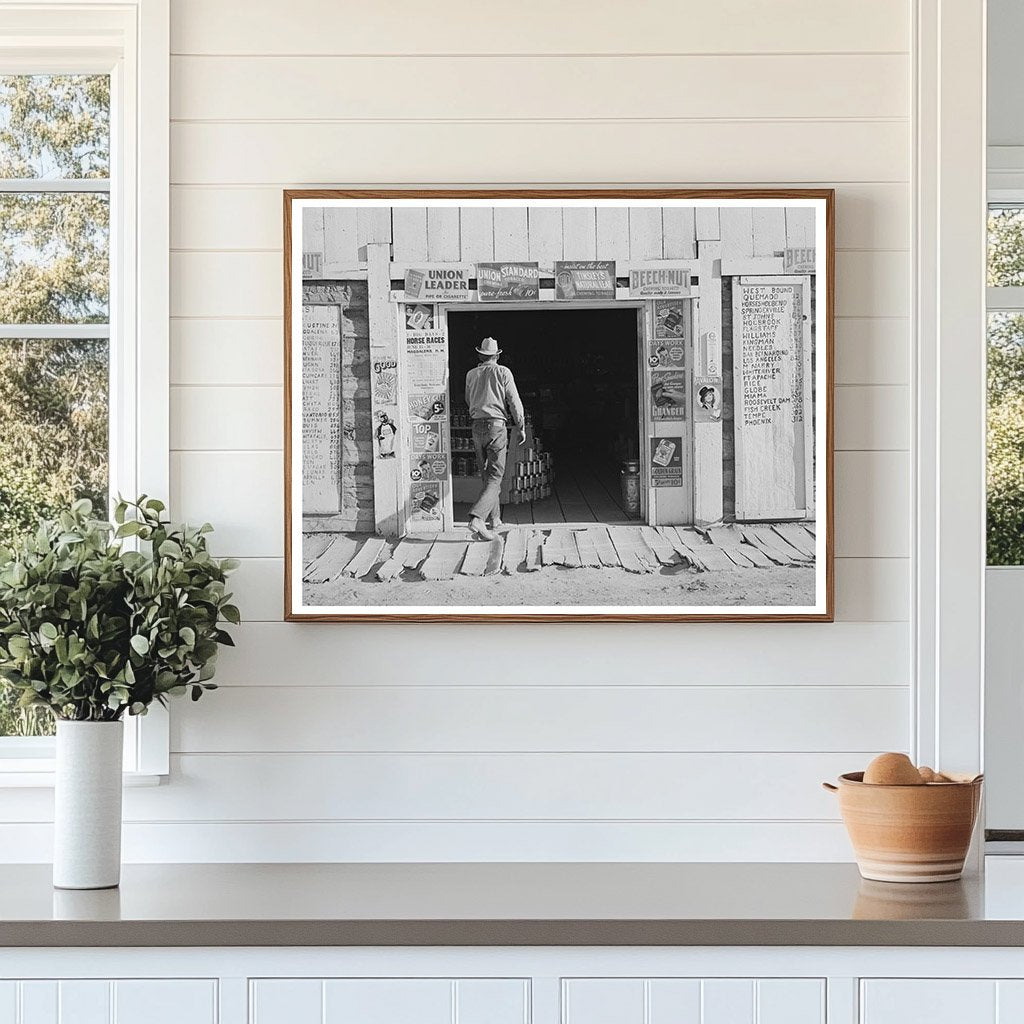 Farmer Entering General Store Pie Town New Mexico 1940
