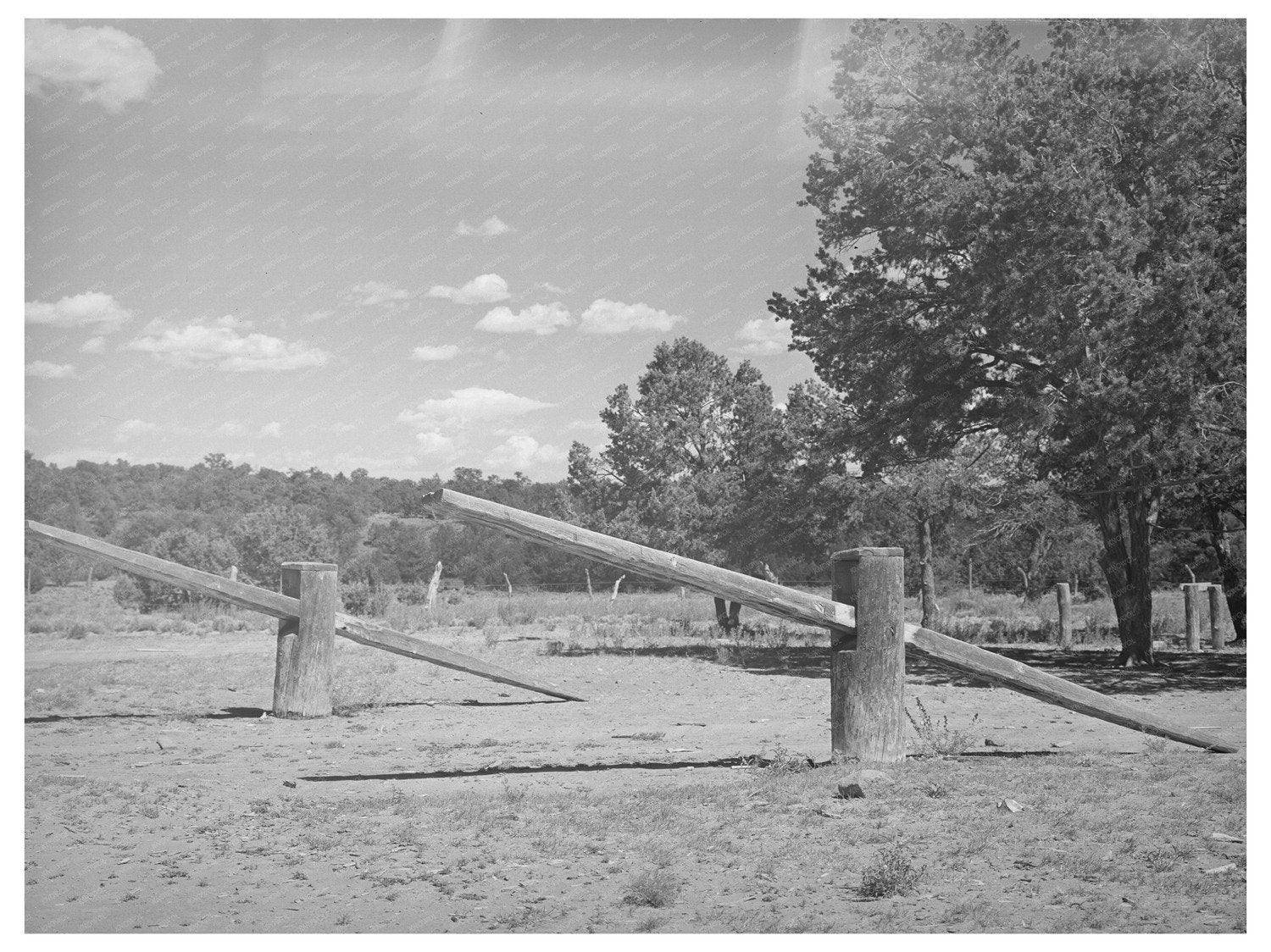 Homemade Seesaw at Country School Pie Town New Mexico 1940