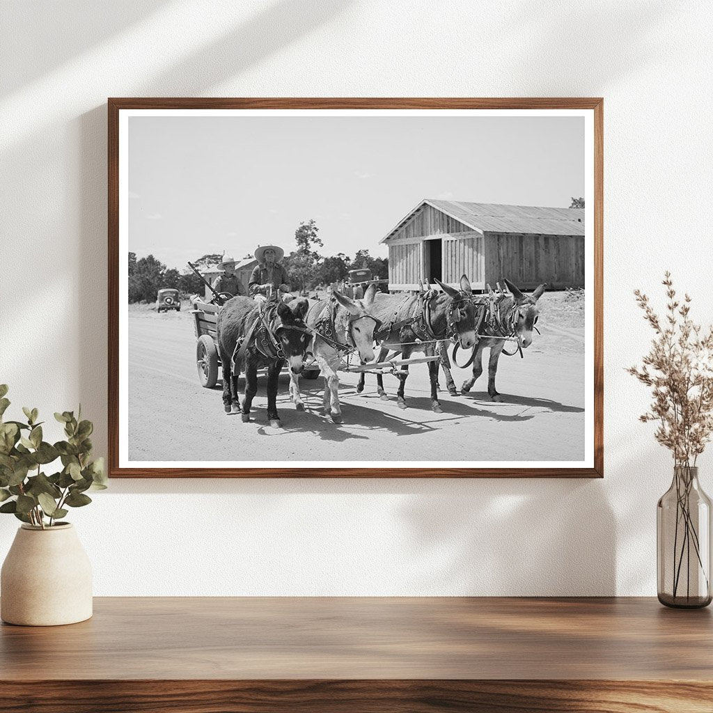 Mr. Leatherman and Son in Burro Cart Pie Town 1940