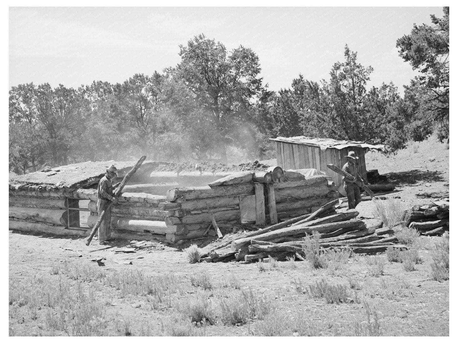 Dismantling a Dugout in Pie Town New Mexico 1940