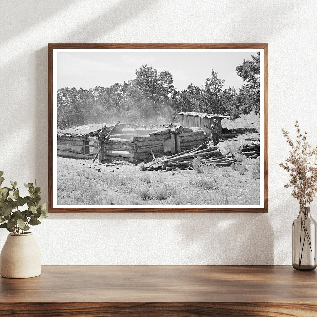 Dismantling a Dugout in Pie Town New Mexico 1940