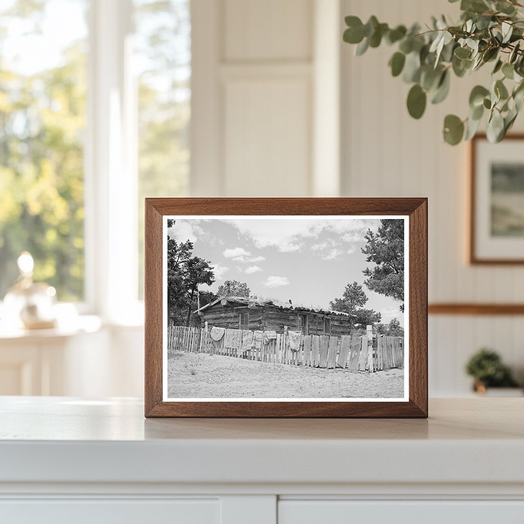Log House in Pie Town New Mexico 1940