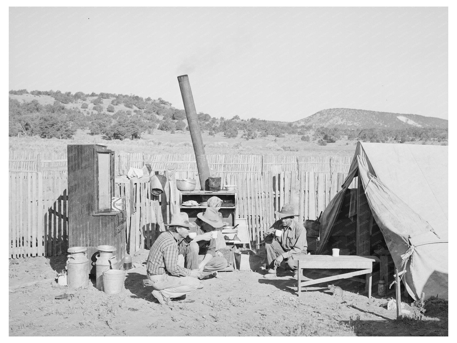 Community Coffee Gathering in Pie Town New Mexico 1940