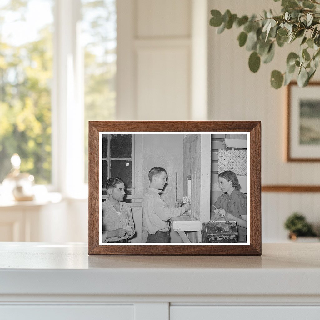 Miner Cashing Check in Mogollon New Mexico June 1940