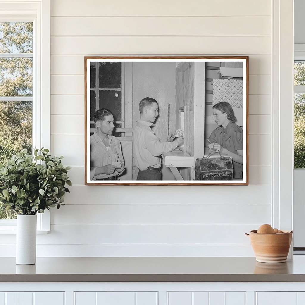 Miner Cashing Check in Mogollon New Mexico June 1940