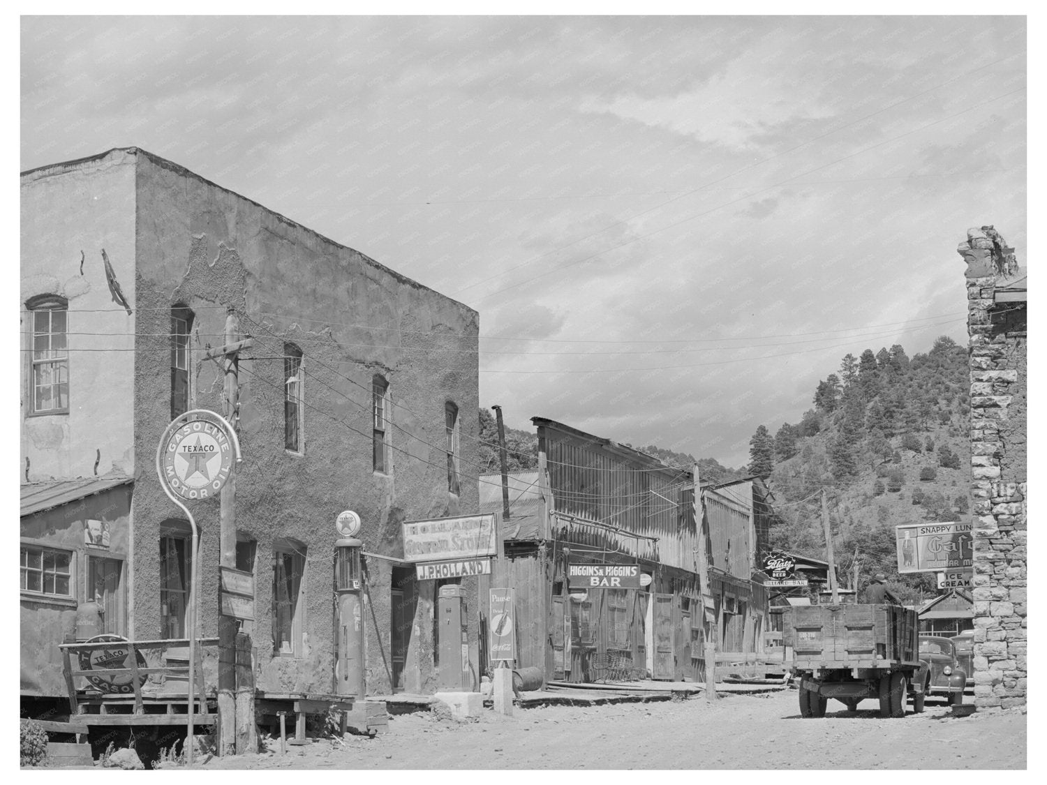Mogollon New Mexico Main Street Historic Image June 1940