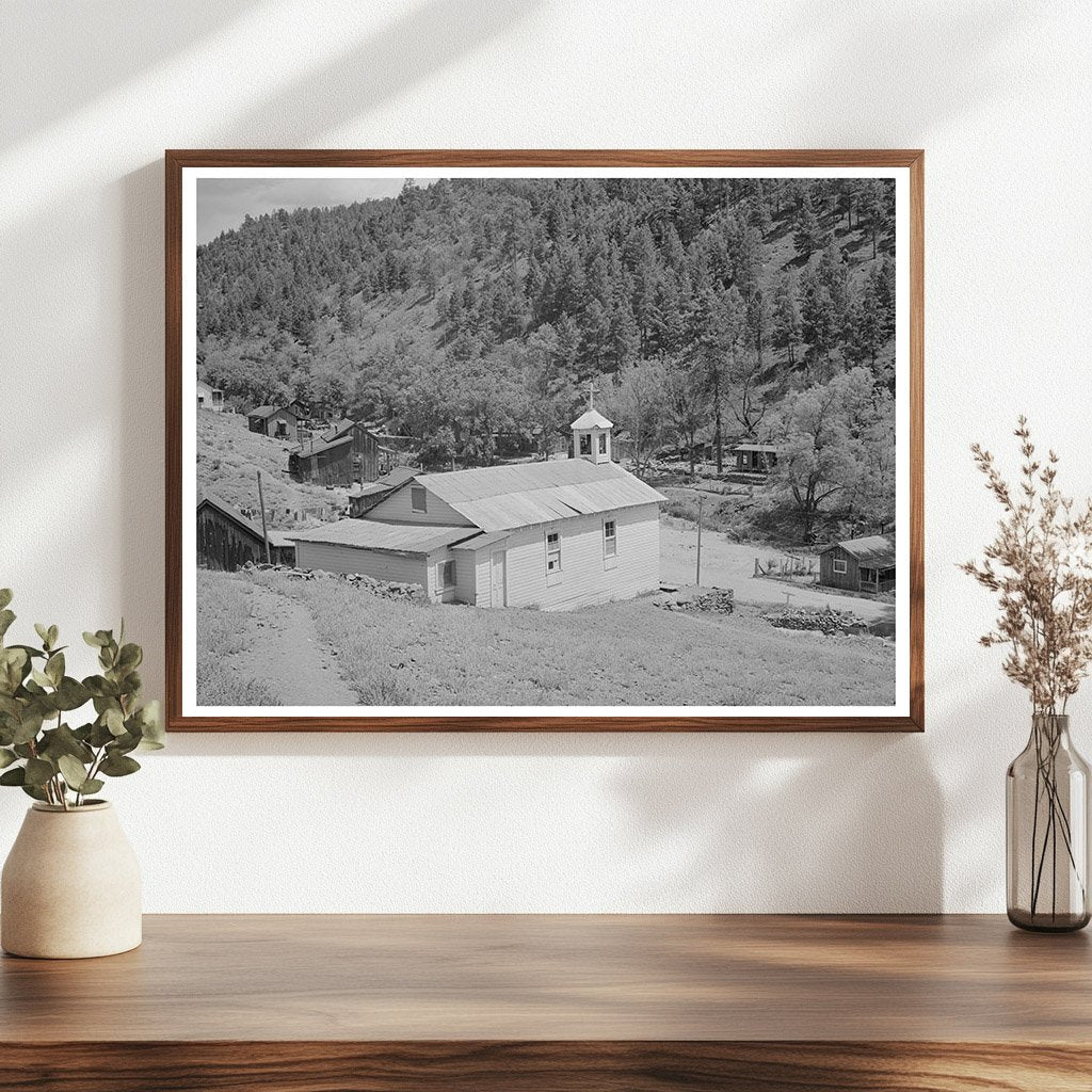 1940 Church and Miners Homes in Mogollon New Mexico