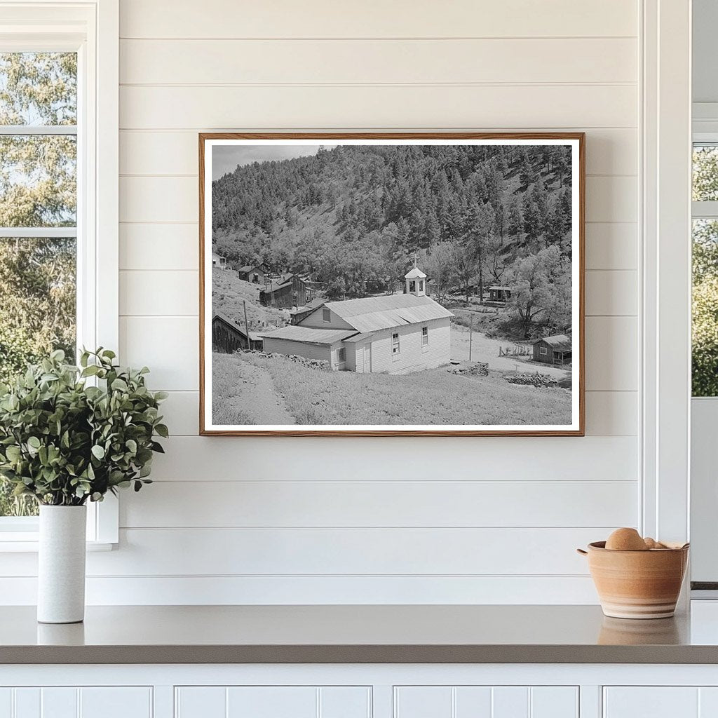 1940 Church and Miners Homes in Mogollon New Mexico