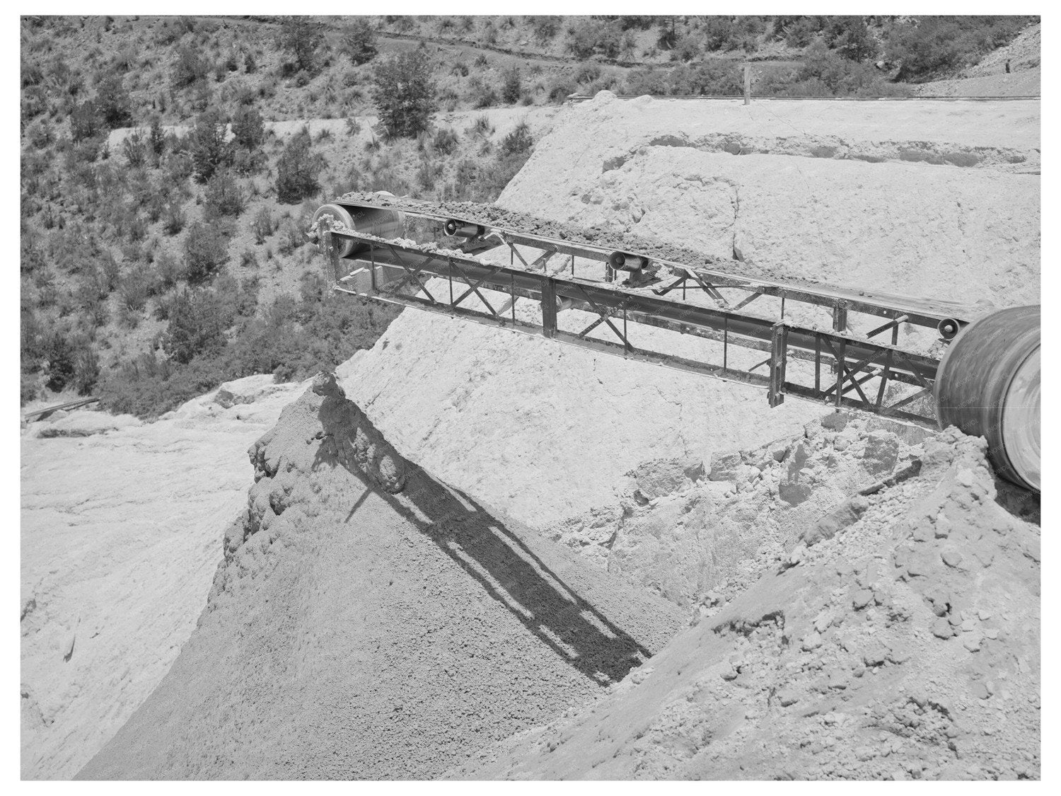 Belt Conveyor Dropping Tailings in Mogollon New Mexico 1940