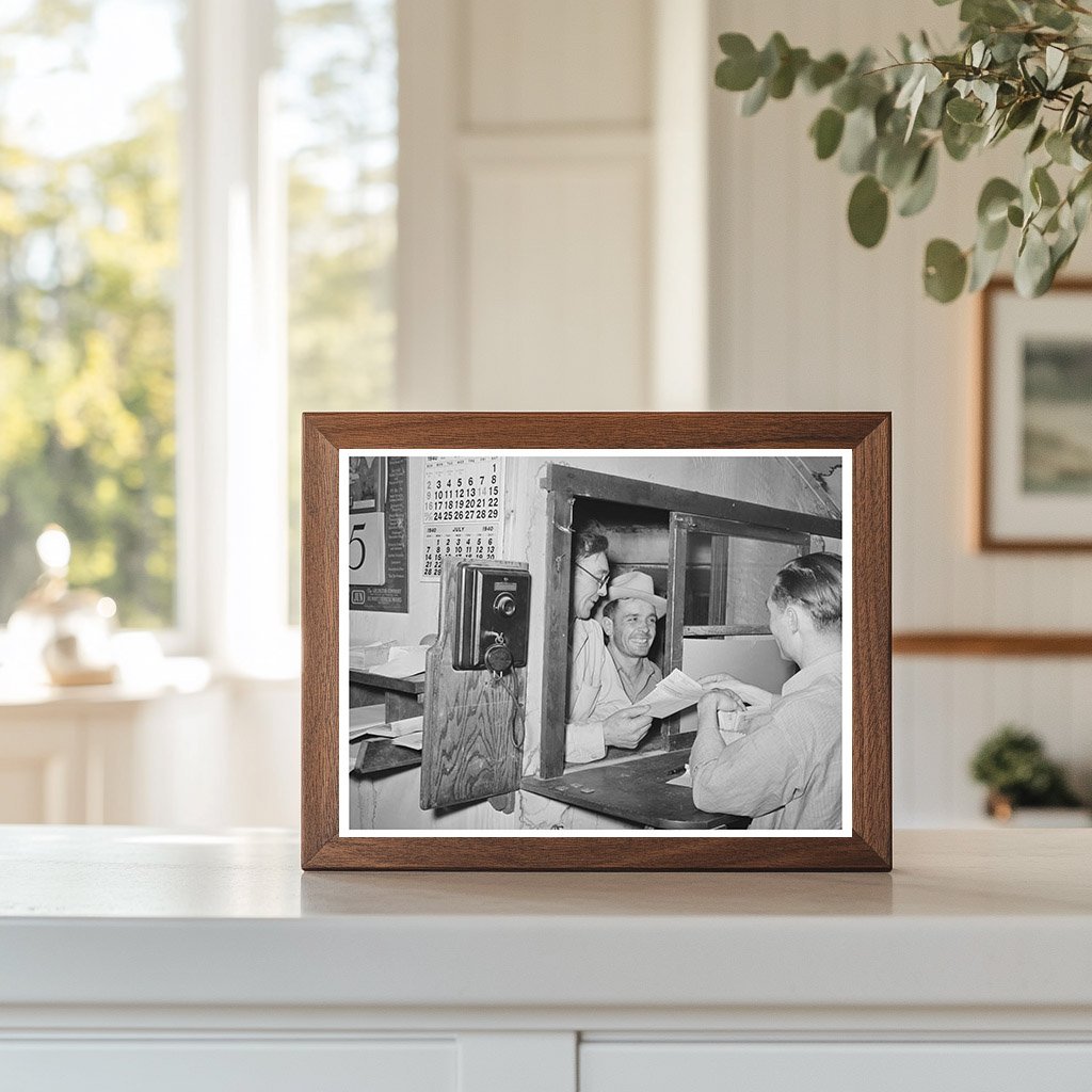 Mogollon New Mexico Mine Workers Receiving Paychecks 1940