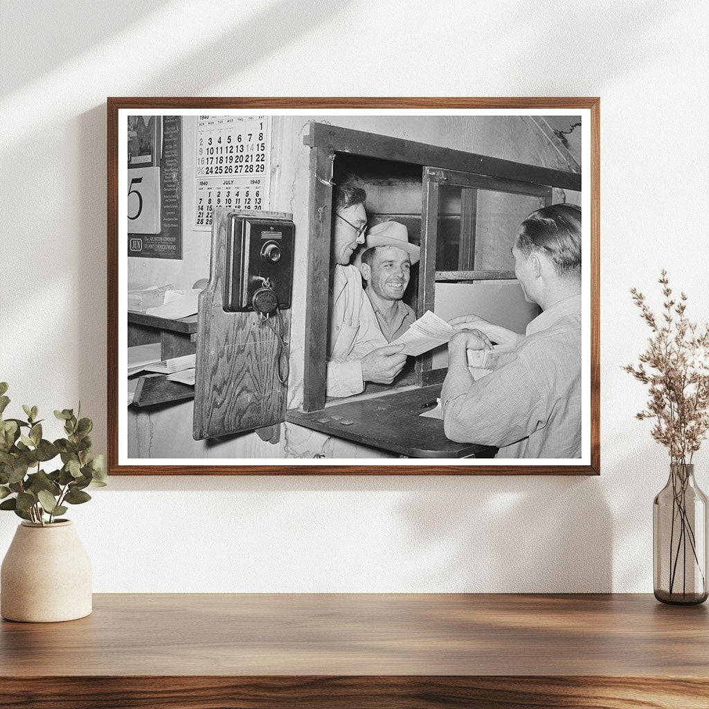 Mogollon New Mexico Mine Workers Receiving Paychecks 1940