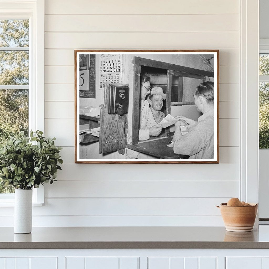 Mogollon New Mexico Mine Workers Receiving Paychecks 1940