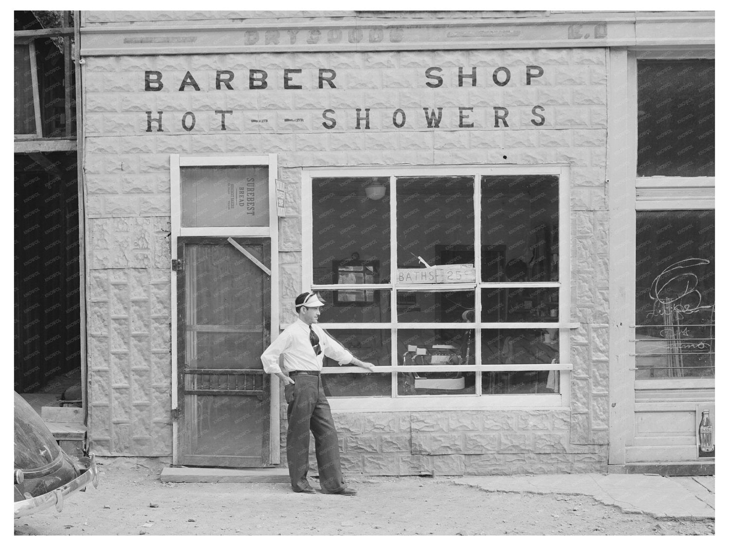 Mogollon New Mexico Barber Shop Vintage Photo 1940