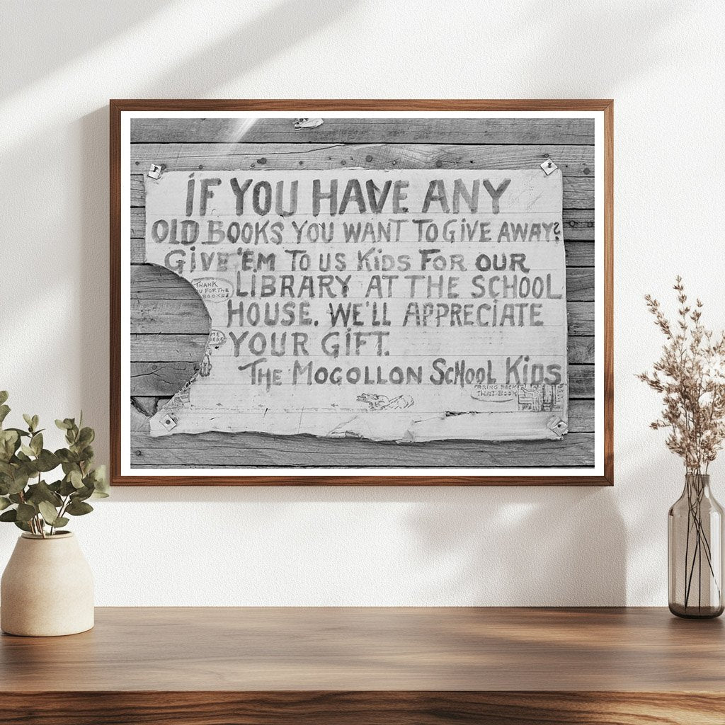 Mogollon New Mexico Vintage Sign June 1940