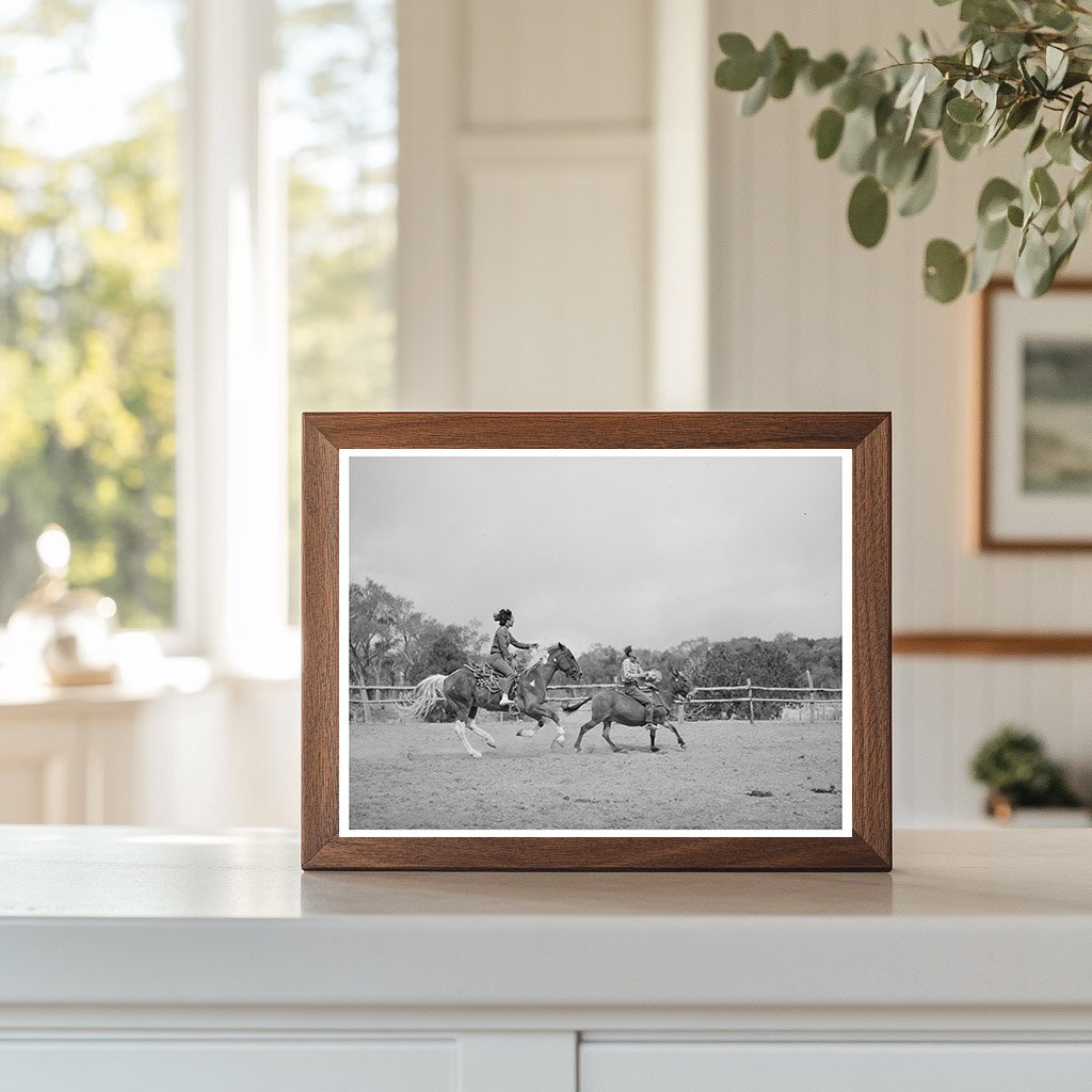 Trick Riding at Rodeo Quemado New Mexico June 1940