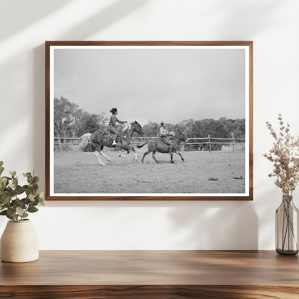 Trick Riding at Rodeo Quemado New Mexico June 1940