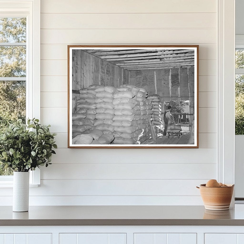 Bean Warehouse Interior in Pie Town New Mexico 1940
