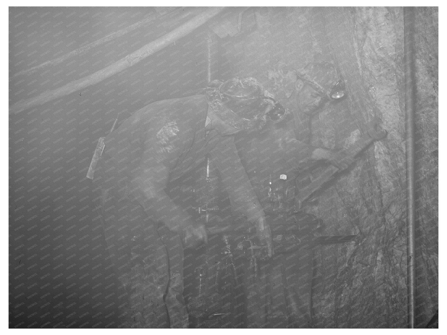 Gold Miner with Pneumatic Drill Mogollon New Mexico 1940