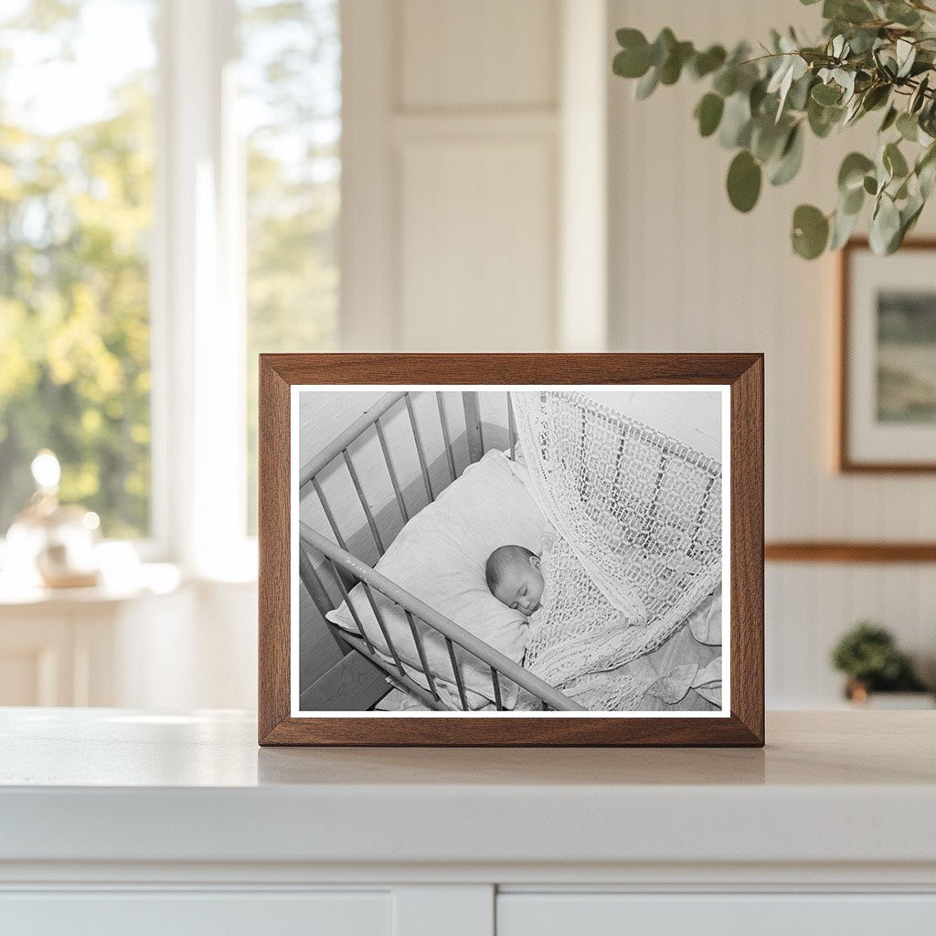 Spanish-American Baby in Crib Taos County July 1940