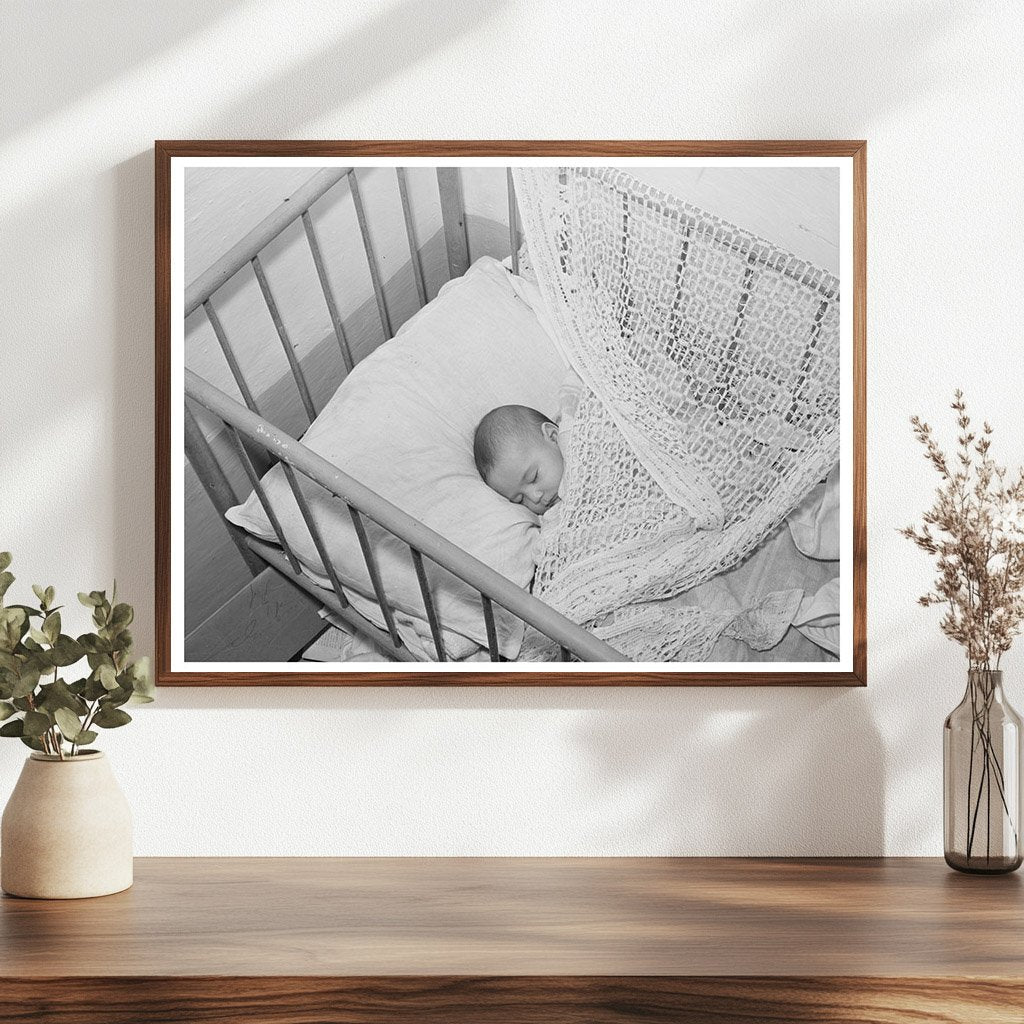 Spanish-American Baby in Crib Taos County July 1940