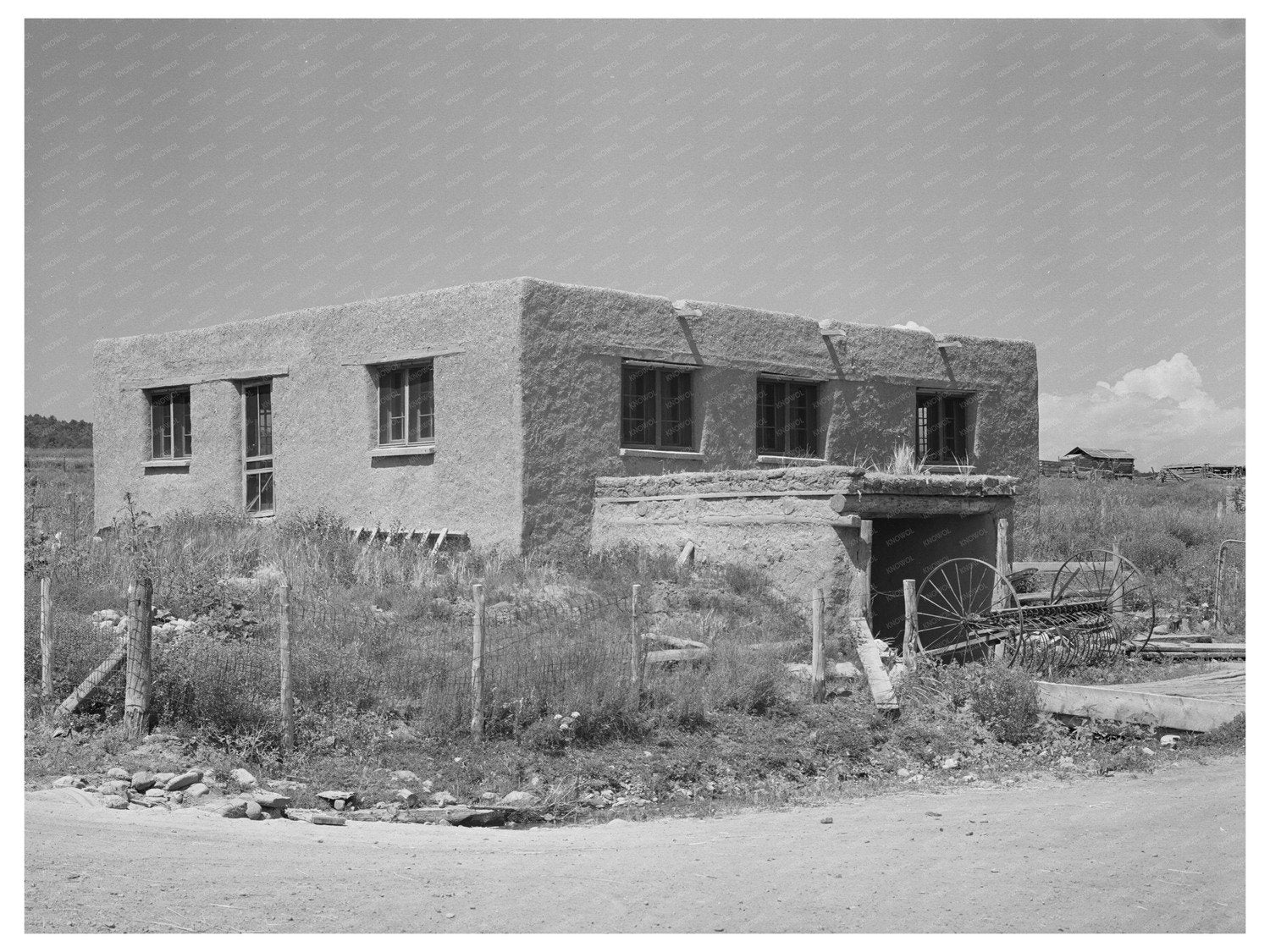 Spanish-American Adobe House in Chamisal New Mexico 1940