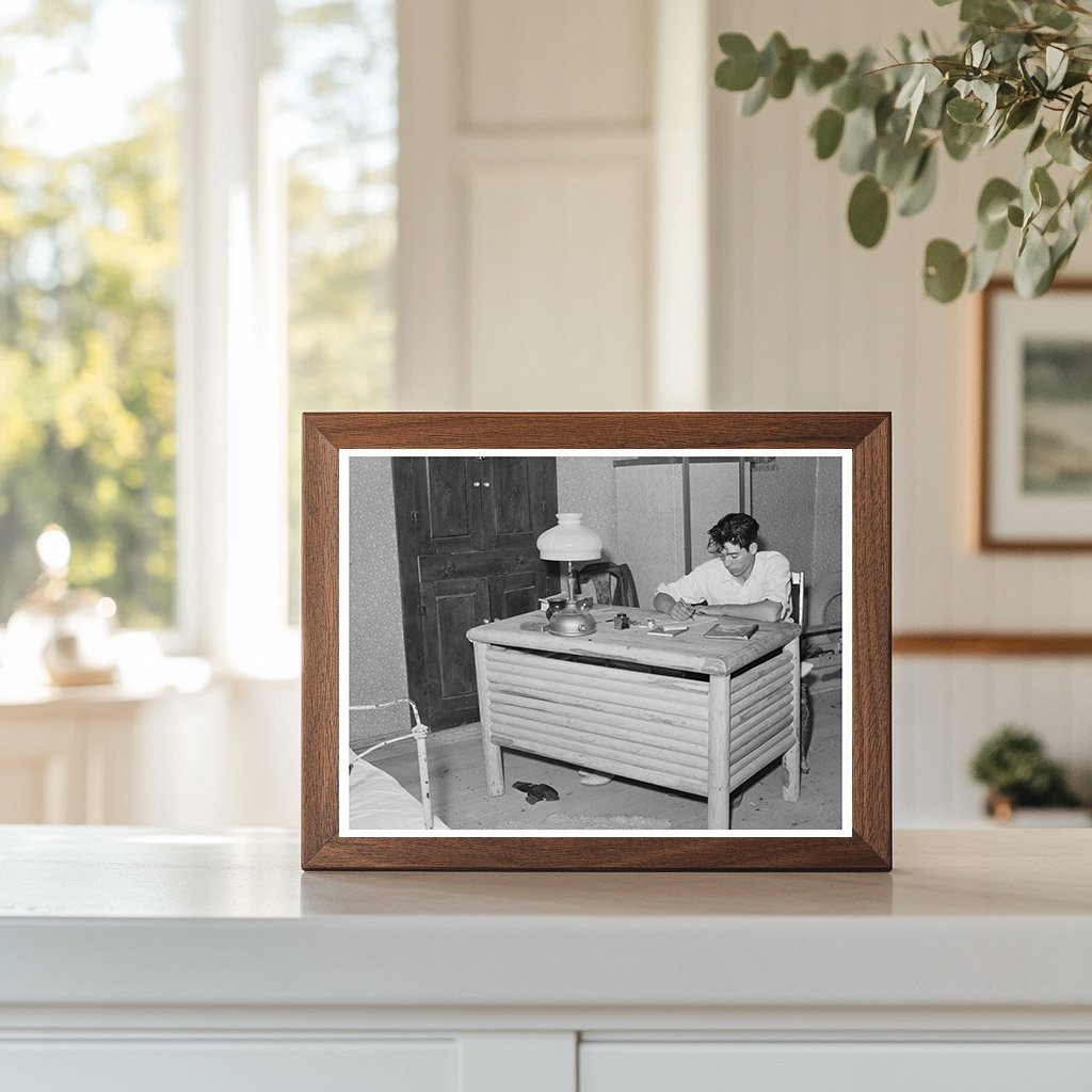 Spanish-American Boy at Self-Made Desk July 1940