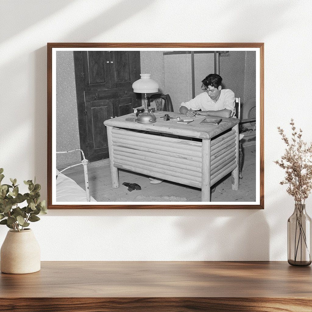 Spanish-American Boy at Self-Made Desk July 1940