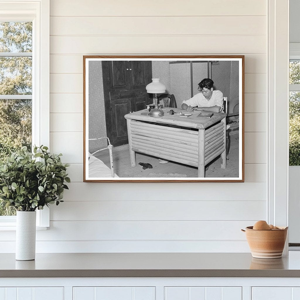 Spanish-American Boy at Self-Made Desk July 1940